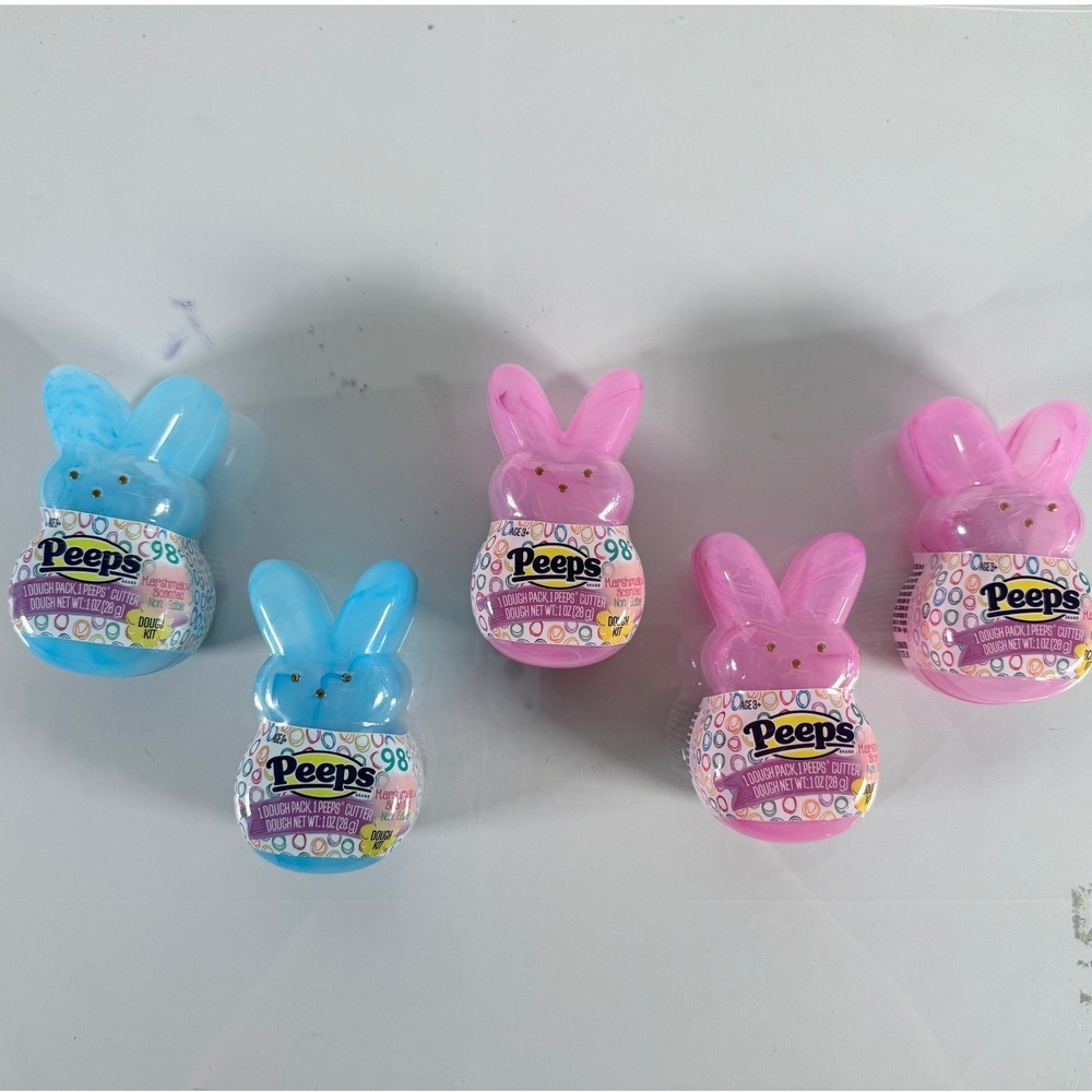 Peeps Scented Dough Kit Easter Bunny Lot of 5 Pink Blue Modeling Clay Cutter